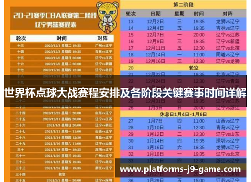 世界杯点球大战赛程安排及各阶段关键赛事时间详解
